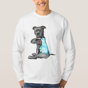 Camiseta Mulheres Engraçadas Oferecem Cachorro Pitbull Eu A