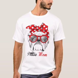 Camiseta Mulheres Engraçadas Pittie Mãe Cachorro Pitbull Am