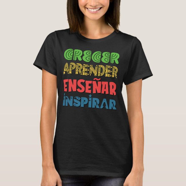 Camiseta Mulheres Ensenar Ensenar Encantada Professora Bilí (Frente)