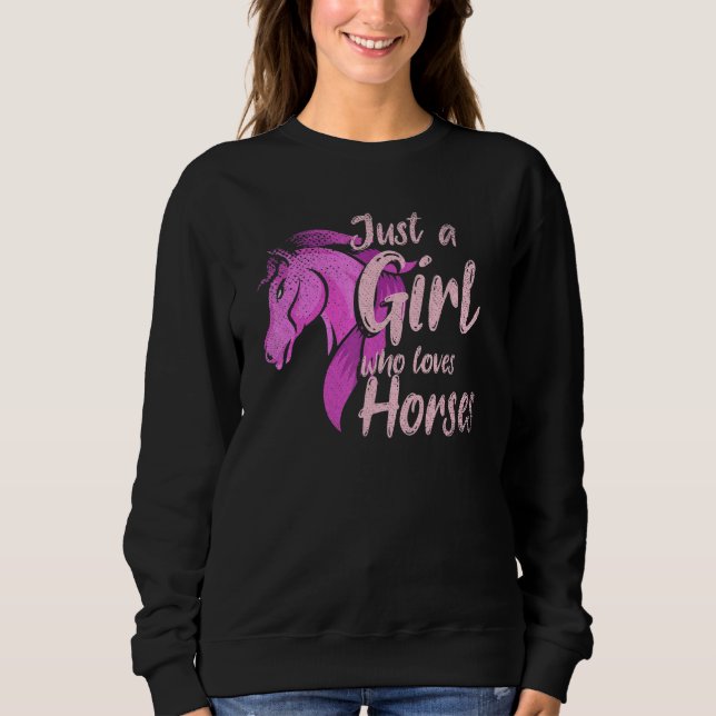 Camiseta Mulheres Equestres Animais Apenas Uma Menina Que A (Frente)