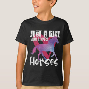 Camiseta Mulheres Equestres Apenas Uma Menina Que Ama Caval