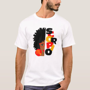 Camiseta Mulheres Escorpião Garota África Garota Zodíaca Cr