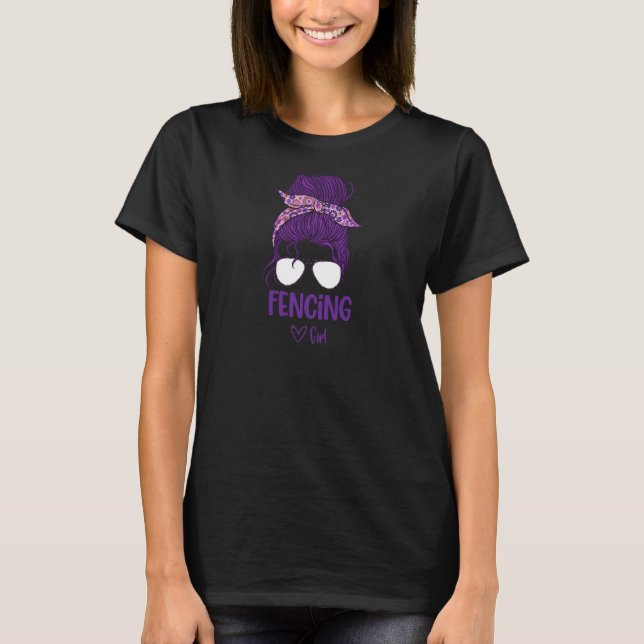 Camiseta Mulheres Esgrimindo Meninas Apoiam Atletas Feminin (Frente)