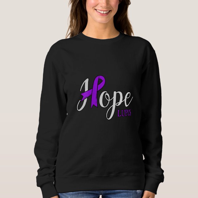 Camiseta Mulheres Esperam Doença Autoimune Lúpus Fita Roxa (Frente)
