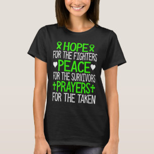 Camiseta Mulheres Esperam Paz E Oram Mental Verde Fita