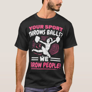 Camiseta Mulheres Esporte Joga Bolas Nós Pessoas Cheerleade