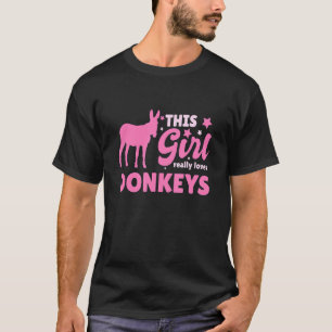 Camiseta Mulheres Esta Garota Realmente Ama Burros Burro