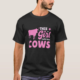 Camiseta Mulheres Esta Garota Realmente Ama Vacas Vaca
