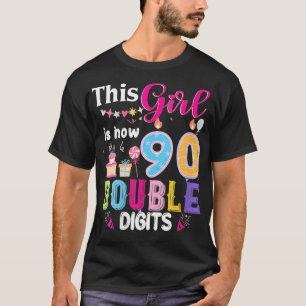 Camiseta Mulheres Esta Garota Tem 90 1934 Anos Duplos Dígit