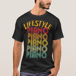 Camiseta Mulheres Estilo de vida com cor de piano vintage s