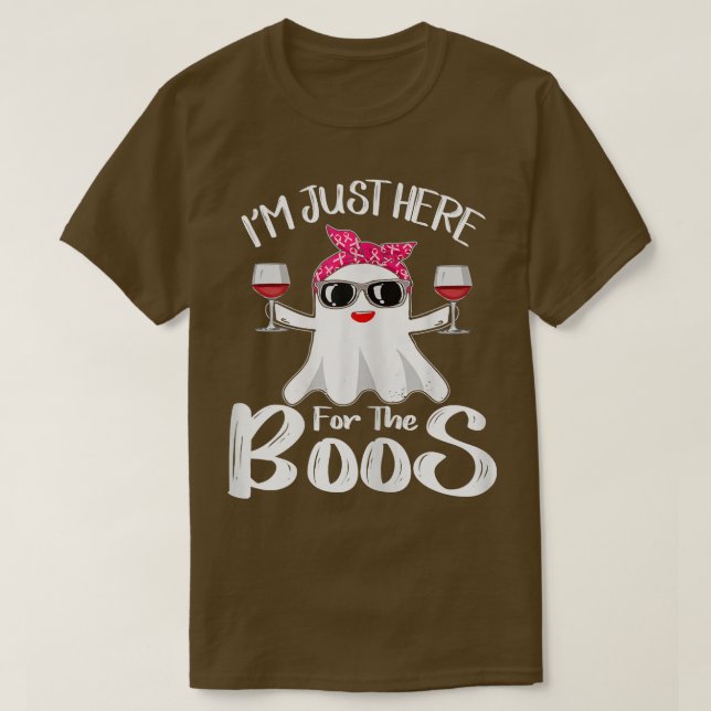 Camiseta Mulheres, estou aqui para o "Boos Wine Engraçado H (Frente do Design)