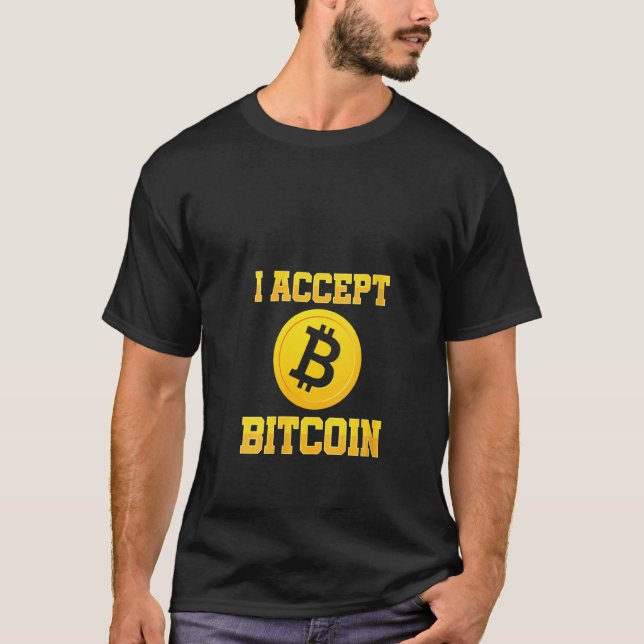 Camiseta Mulheres Eu Aceito Moeda Criptográfica Btc Moeda B (Frente)