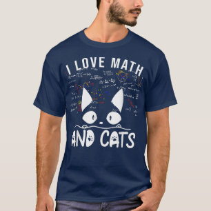 Camiseta Mulheres Eu adoro Matemática e Gatos Felinos Gatin