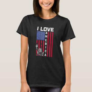 Camiseta Mulheres Eu Amo A Bandeira Americana Orgulhosa 4 d