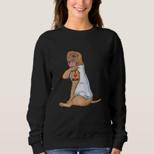 Camiseta Mulheres Eu Amo Mamãe Tatto Dogue De Bordeaux Mãe