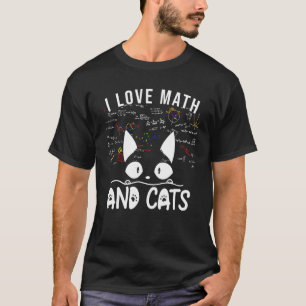 Camiseta Mulheres Eu Amo Matemática E Gatos Gatinhos Gatos