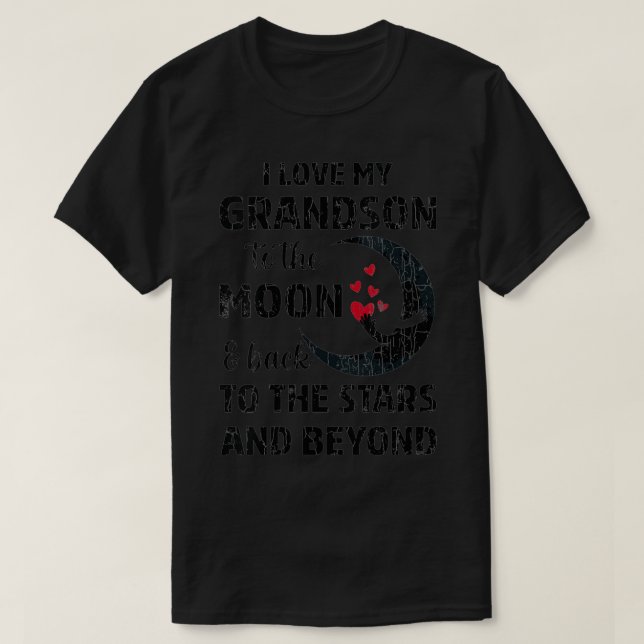 Camiseta Mulheres Eu Amo Meu Avô À Lua Engraçado Vovô (Frente do Design)