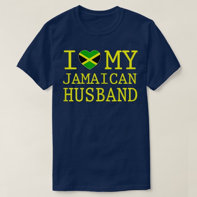 Camiseta Mulheres Eu amo meu marido jamaicano T (Frente do Design)