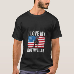 Camiseta Mulheres Eu Amo Meu Rottweiler Rottie Pai Mãe Am