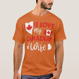 Camiseta Mulheres Eu Amo Minha Mulher Canadiana Bandeira Ca