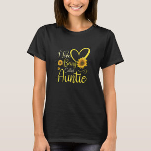 Camiseta Mulheres Eu Amo Ser Chamado de Tia Girassol Coraçã