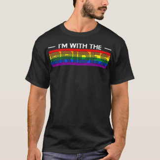 Camiseta Mulheres Eu Estou Com As Noivas LGBT Casamento Gay