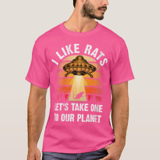 Camiseta Mulheres Eu Gosto De Ratos Alienígena Espacial Em