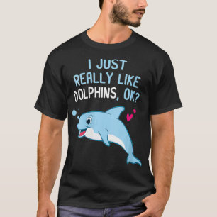 Camiseta Mulheres Eu Gosto Muito De Golfinhos Engraçado Gol