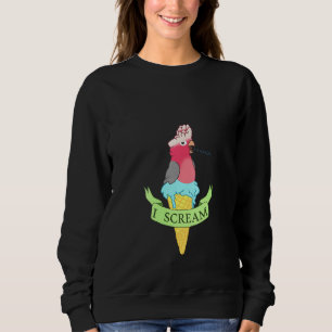 Camiseta Mulheres Eu Gritar Birb Memes Doodle Sorvete Galah