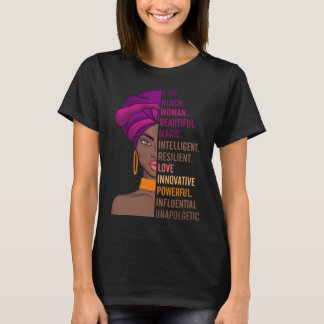 Camiseta Mulheres Eu Sou Negras Linda Magia Preta Orgulhosa