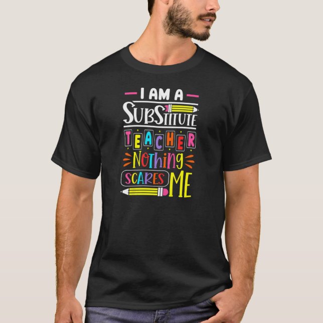 Camiseta Mulheres Eu Sou Substituto De Professora Pré K Kin (Frente)