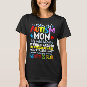 Camiseta Mulheres Eu Sou Uma Mamãe Autismo Minha Carteira E