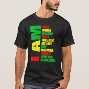 Camiseta Mulheres Eu Sou Uma Mulher Negra Que Educou Melani