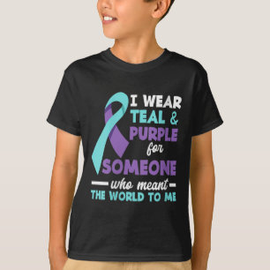 Camiseta Mulheres Eu Visto Teal &amp; Roxo Para Alguém Que 