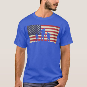 Camiseta Mulheres EUA Bandeira Americana Envelhecida Zomb H