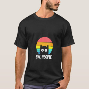 Camiseta Mulheres Ew Pessoas Gato Gato Preto Introvertido