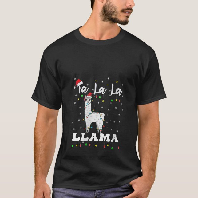 Camiseta Mulheres Fa La Lama Natal Lamma Lama Tree Li (Frente)