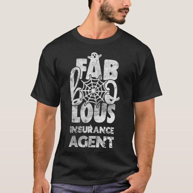 Camiseta Mulheres Fab Boo Lous Insurance Agent Cute Ghost H (Frente)