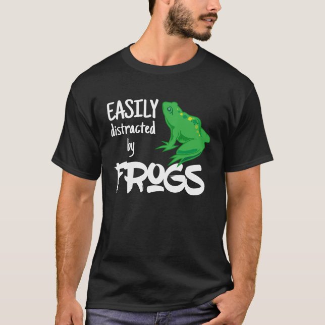 Camiseta Mulheres facilmente distraídas por Sapos (Frente)