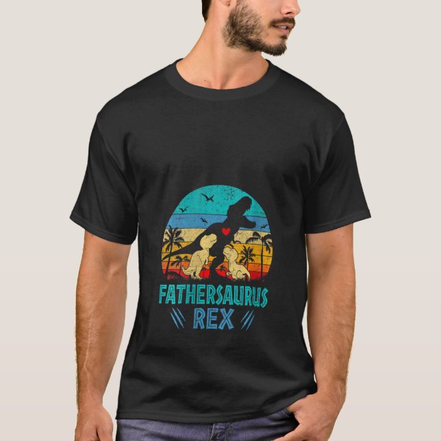 Camiseta Mulheres Fathersaurus T Rex Dinossaur Pai Sauru (Frente)