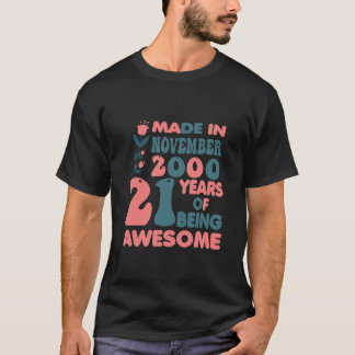 Camiseta Mulheres Feitas Em Novembro De 2000 Feliz Aniversá