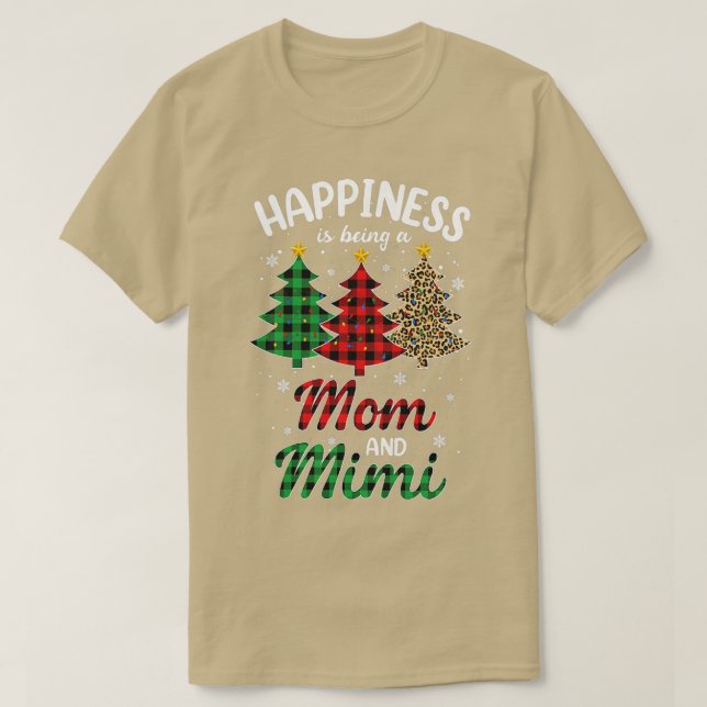Camiseta Mulheres Felicidade é ser mãe e mimi Leopard C (Frente do Design)
