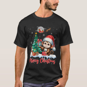 Camiseta Mulheres Feliz Natal Macaco Macaco Furioso Macaco