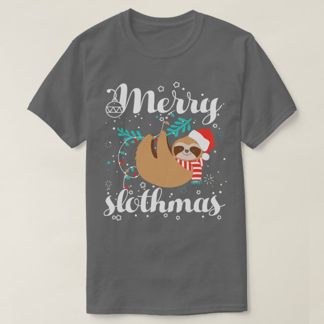 Camiseta Mulheres Feliz Natal Slothmas Lovers Amantes (Frente do Design)