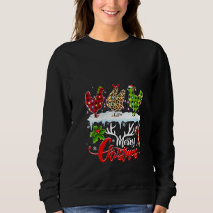 Camiseta Mulheres Feliz Natal Três Galinhas Buffalo Leopa