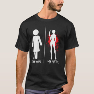 Camiseta Mulheres Filme Terror Horror Faca Sangue Sua Espos