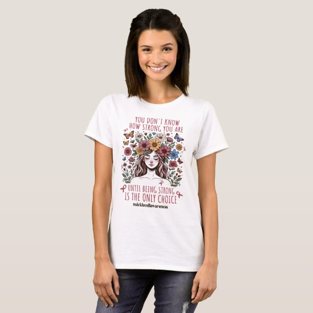 Camiseta Mulheres Florais Forte Suporte a Células Falsiform (Frente Completa)