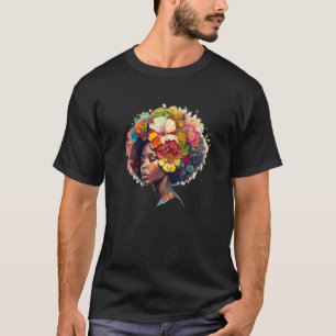Camiseta Mulheres florescem afro-negras afro-americanas