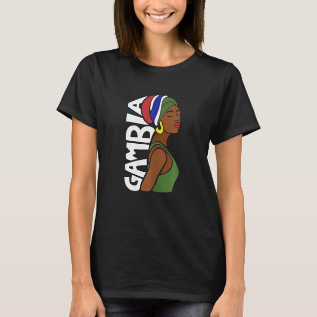 Camiseta Mulheres Gâmbia Banjul Black African Banjul (Frente)