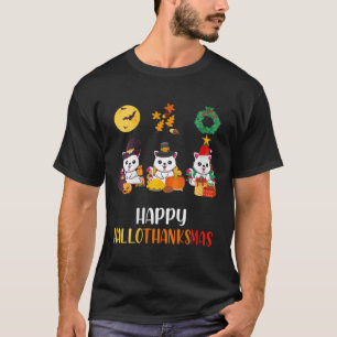 Camiseta Mulheres Gatinhas Gelosas Halloween Natal Feliz H